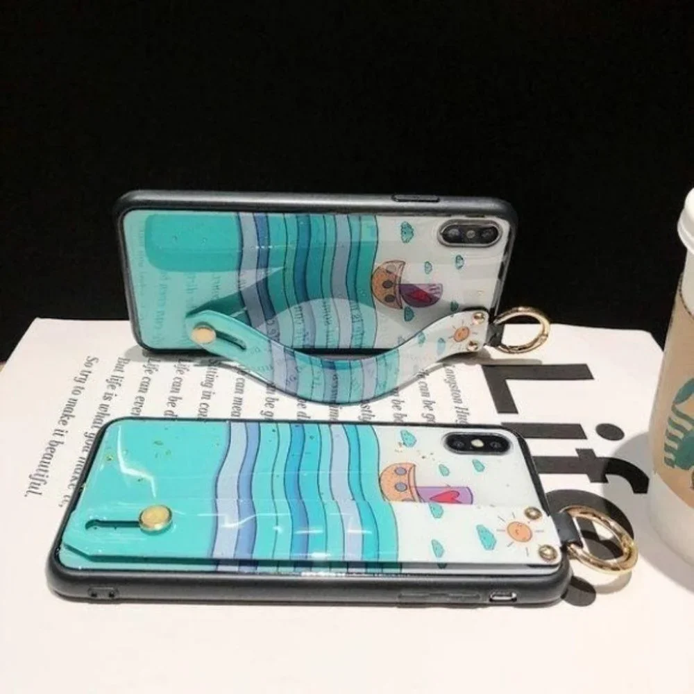 Boat Gold Foil Wristband Stand Phone Case
